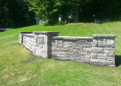 Dry laid stone wall