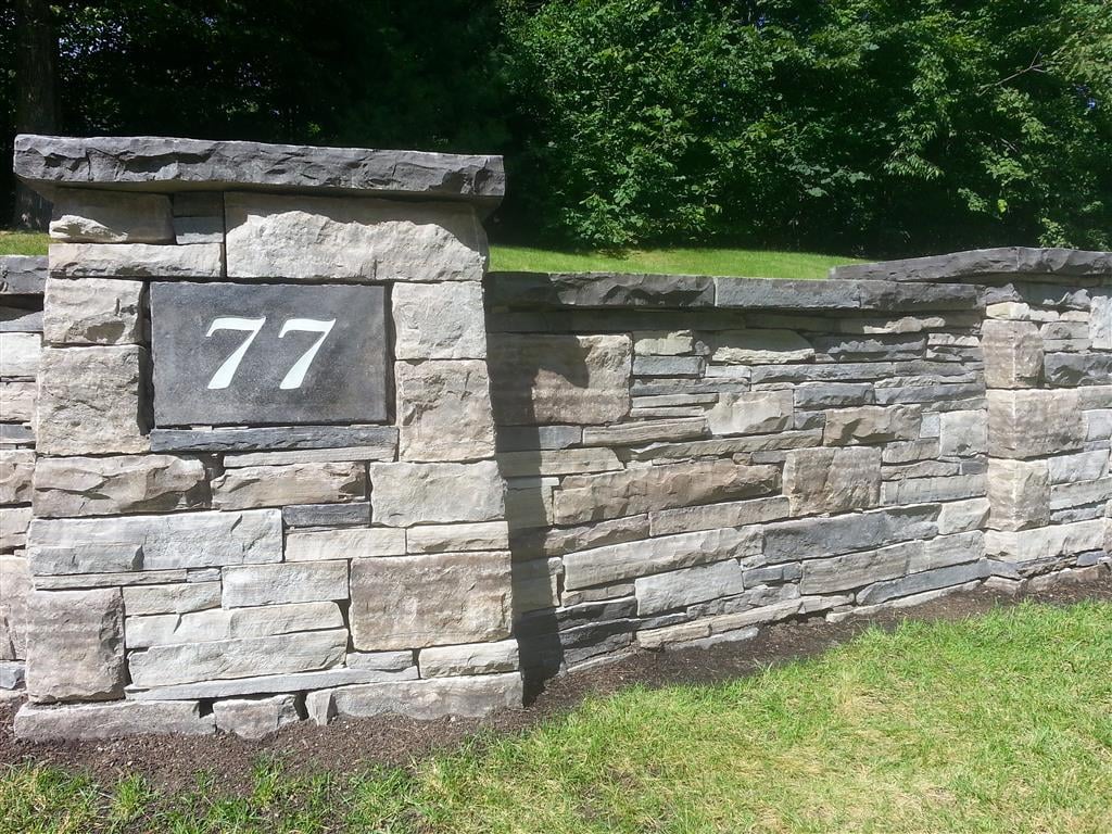 Dry laid stone entrance wall