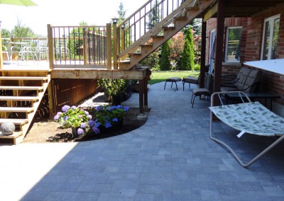 Interlocking back patio