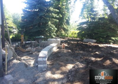 Back yard landscape construction