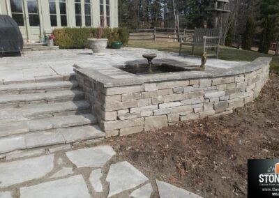 Pond and dry laid stone wall