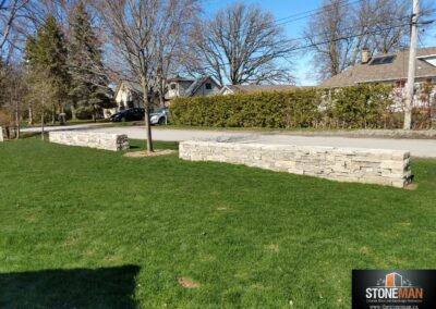 Dry laid stone wall