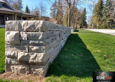 Dry laid stone wall