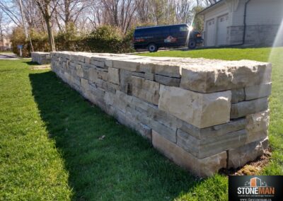 Dry laid stone wall